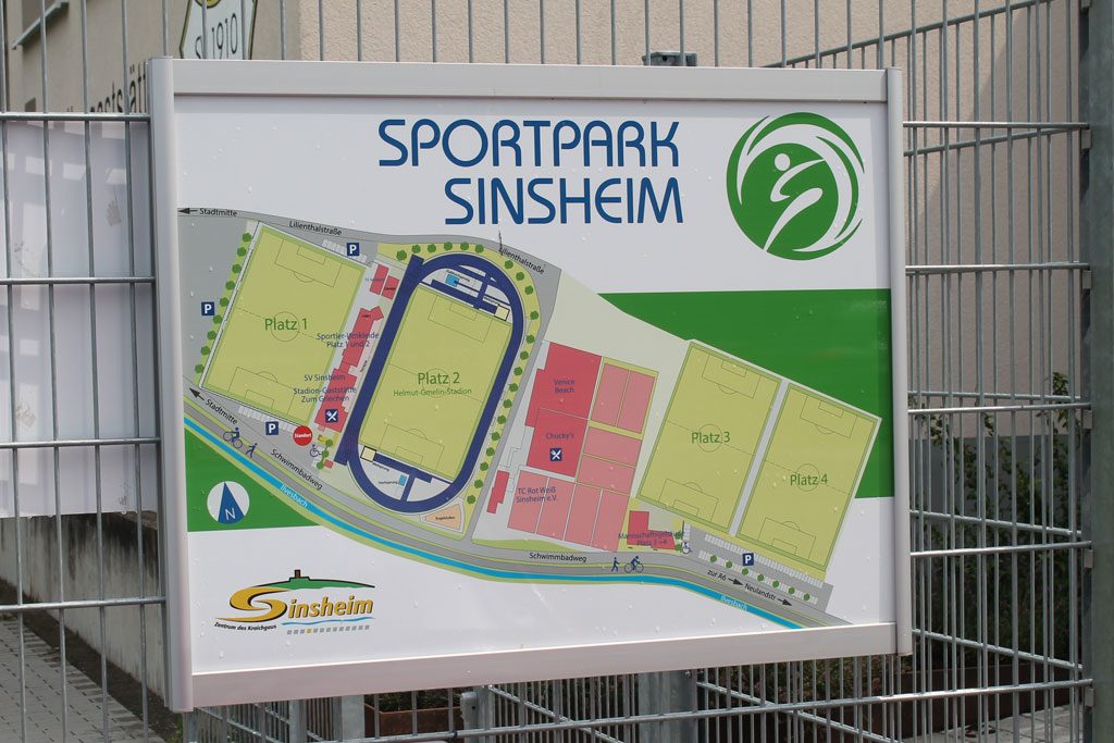 Wegweiser Sportpark Sinsheim